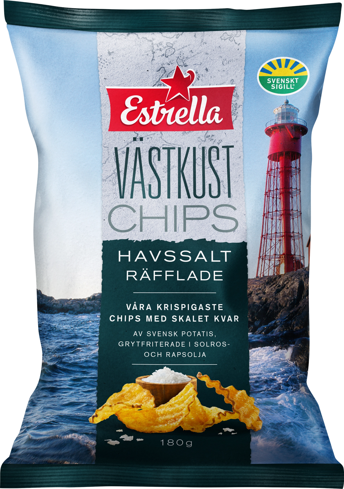 Estrella Västkustchips Sea Salt Ridged 180g