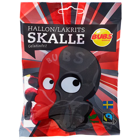 Bubs Raspberry Licorice Skull Mini